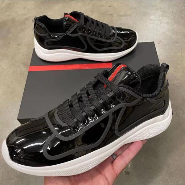 

perfect designer mens casual shoe sneakers shoes patent leather nylon luxury design walking mens runner sports outdoor light trainers, Black