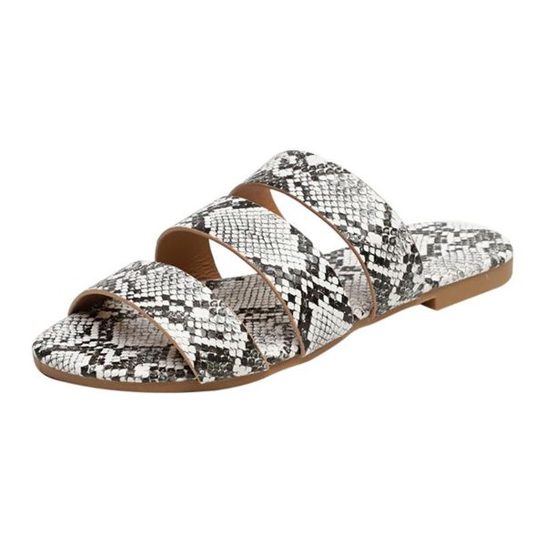 

slippers summer women slides snake grain indoor & outdoor sandals shoes slip on flip flops zapatillas mujer, Black