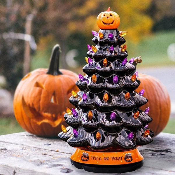 

christmas decorations halloween jack-o-lantern illuminated plastic tree decor