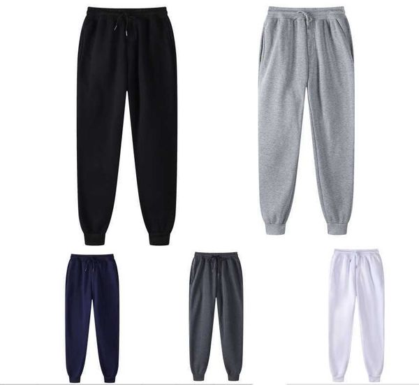 Pantsuits homens e mulheres inverno calças casuais coreano moda jogging outono preto branco esporte calças cor sólida sweatpants y0811