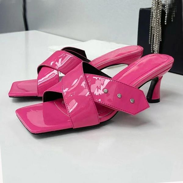 

slippers high heel women concise beach slides retro sandals crossover leisure vacation gladiator shoes 2021 flipflops heels, Black