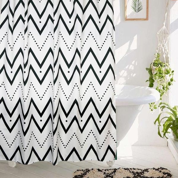 

modern and simple chevron thickened shower curtain waterproof bathroom curtains