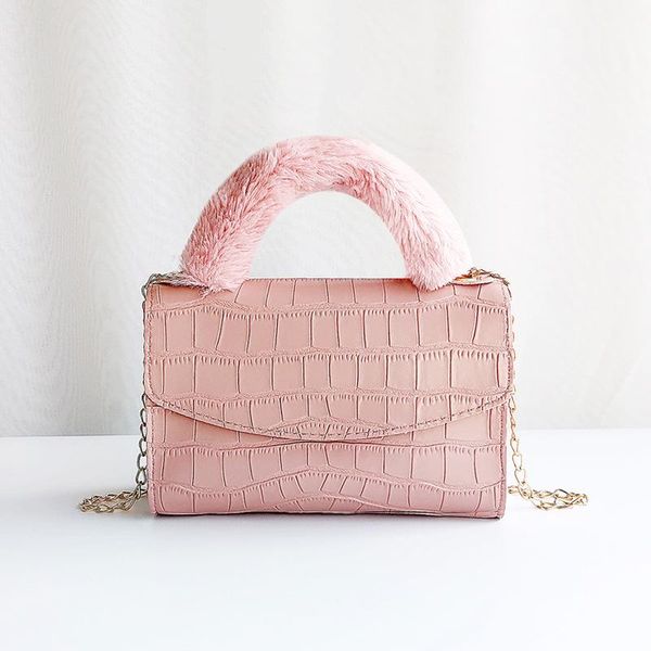 

bag crocodile-print hand-held lady one-shoulder sloping hairy carry-on drop tote bags for women evening