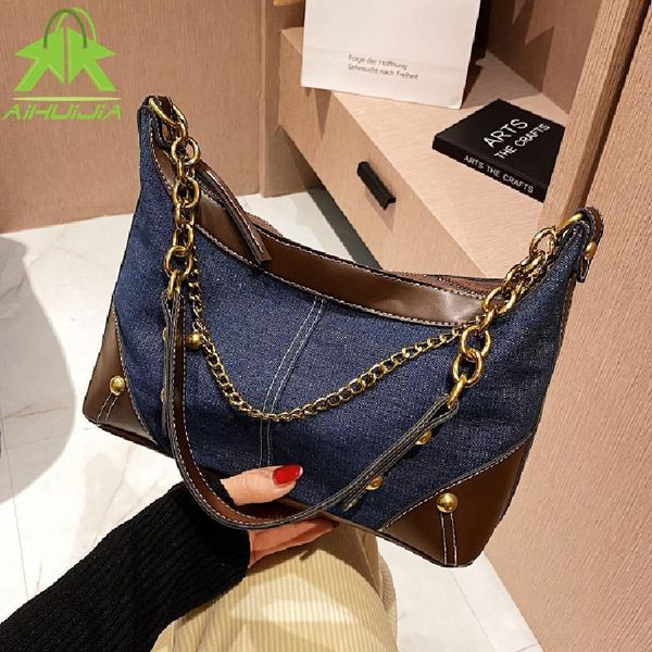 

evening bags luxury designer denim handbag for women fashion chain crossbody 2021 casual high capacity shoulder messenger