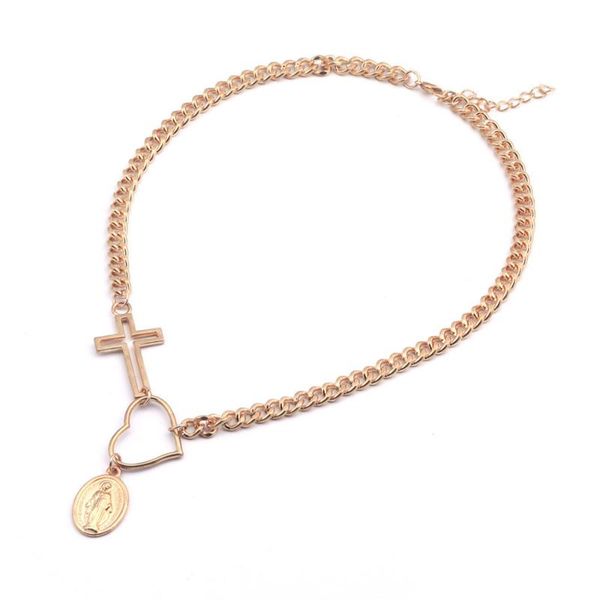 

chains 2021 european and american jesus love cross pendant necklace contracted manufacturers for straight, Silver