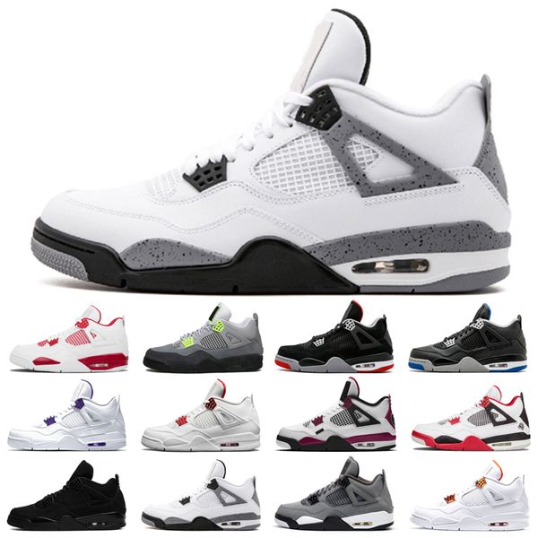 

2021 new basketball shoes 4s man cat taupe haze shimmer desert moss white cement university blue sail pine green pure money travis bred diy
