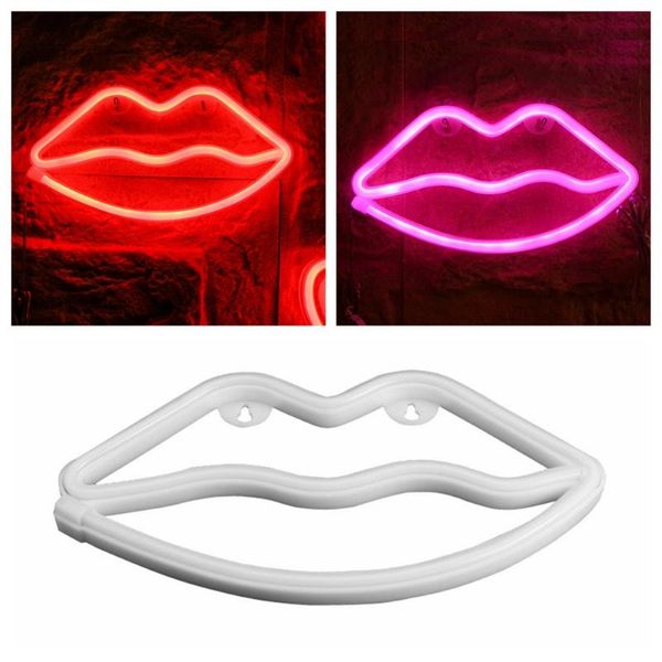 Cordas Led Neon Sign Noite Luzes Lips Lâmpada Decoração Da Parede Luz Usb Soquete para Festa de Casamento de Natal Indoor Room Romântico