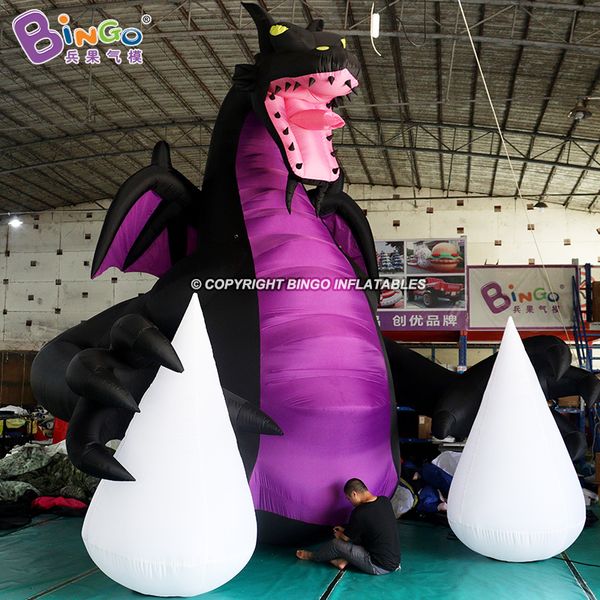 

custom built 6 meters high event supplies black giant inflatable dragon replica for decoration toys sports bg-c0554