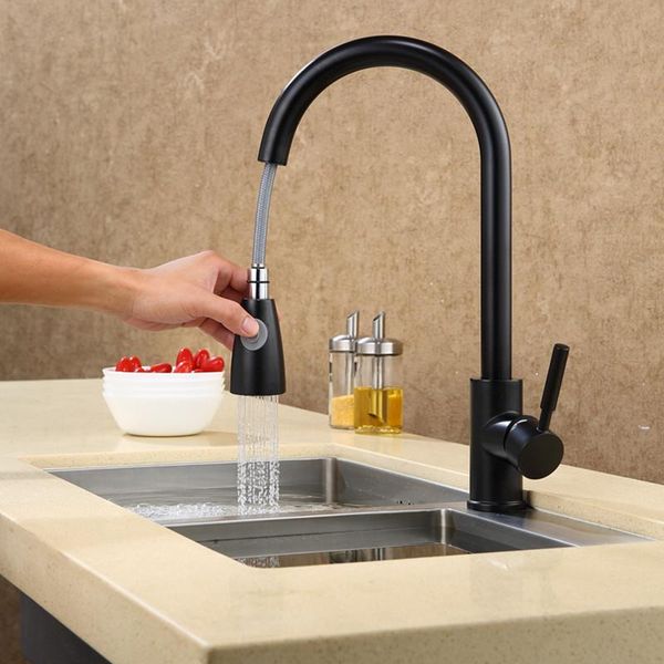 

kitchen faucets 360 degree faucet brassbrushed silver bathroom basin black finish pull out single handle hole mixer water taps