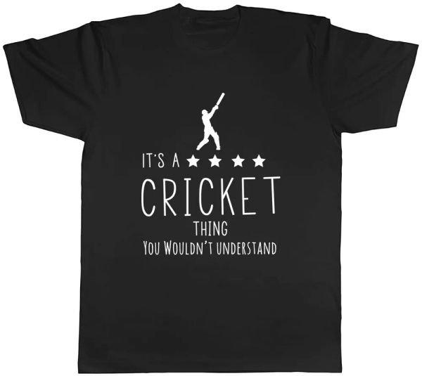 

It's a Cricket Thing, You Wouldn't Understand Mens Unisex T-Shirt Tee, White;black