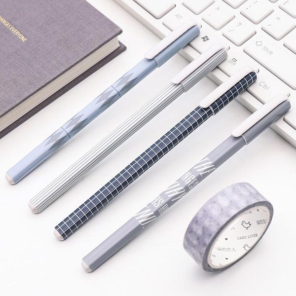 

"nordic style" 4pcs set black ink gel pens student drawing writing pen sign business working pack plastic 0.38mm