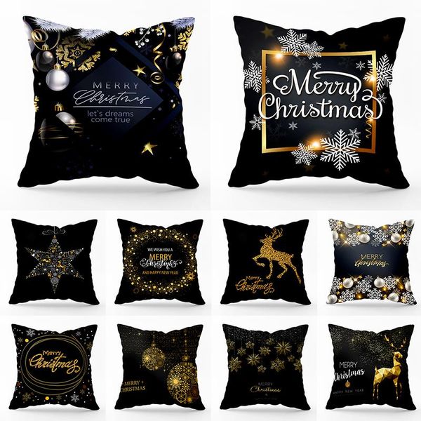 

cushion/decorative pillow christmas cushion cover 45x45cm pillowcase sofa cushions elk snowman tree happy year xmas gift home decor