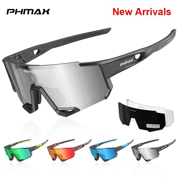 

phmax cycling sunglasses 3 lenses men mtb polarized glasses pro outdoor sports pchromic bicycle goggles