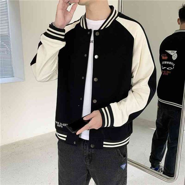 

spring and autumn baseball suit men's brand ins korean fashion loose coat 2021 spring fried street ruffian handsome jacket, Black;brown