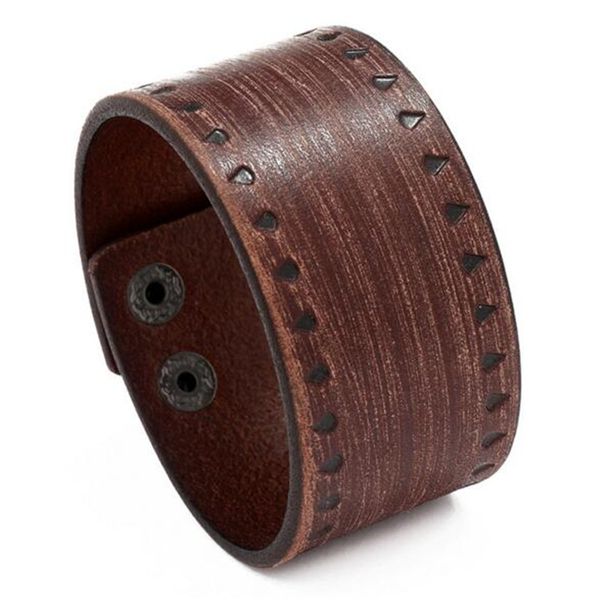 Steampunk Gothic Rock Bracciale da uomo in pelle larga Bracciale con ciondoli Bracciale con ciondoli Gioielli unisex di moda