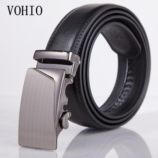 

105-130cm black men's belt 40-52inch fashion mens belts for men pu automatic buckles strap male jeans brand, Black;brown