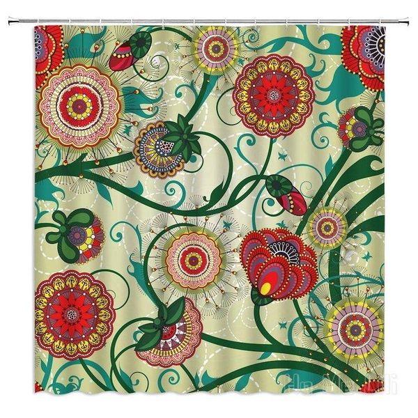 

shower curtains floral curtain bohemian mandala style bath decor