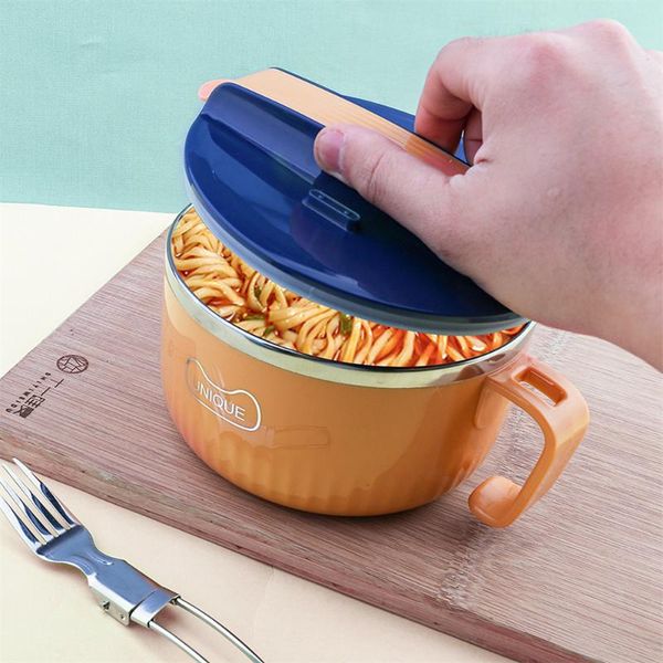 

bowls insulated leak-proof bowl stainless steel with detachable tray and foldable tableware suitable for carrying soup