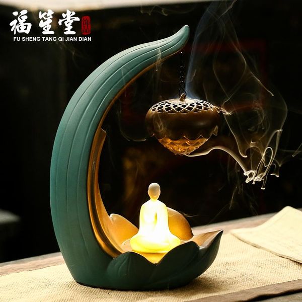 

fragrance lamps ceramic plate incense furnace chinese-style indoor lotus sandalwood decoration creative ornament gifts