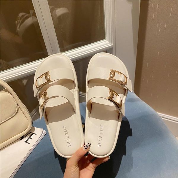 

slippers summer thick soled casual beach shoes, Black
