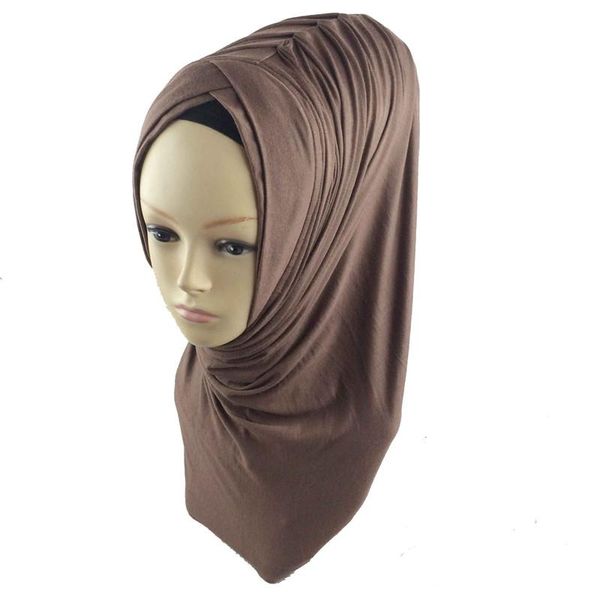 

ethnic clothing 2021 forehead cross hijab turban muslim women ready to wear hijabs jersey headscarf bonnet turbante mujer, Red