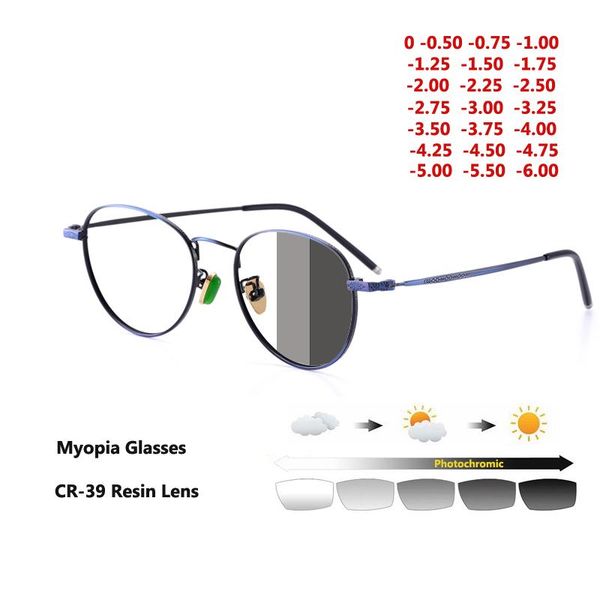 

fashion sunglasses frames retro round metal myopia glasses frame for women optical computer spectacles eyeglasses -0.50 to -6.00 degree, Black