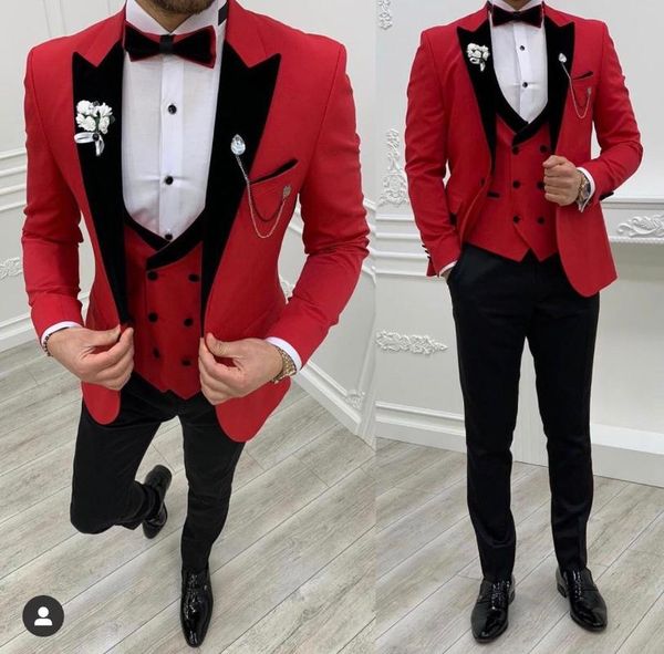 

wedding dress slim fit bridegroom men suits costume homme marriage groom tuxedos 3 pcs party prom terno masculino blazer men's & blazer, White;black