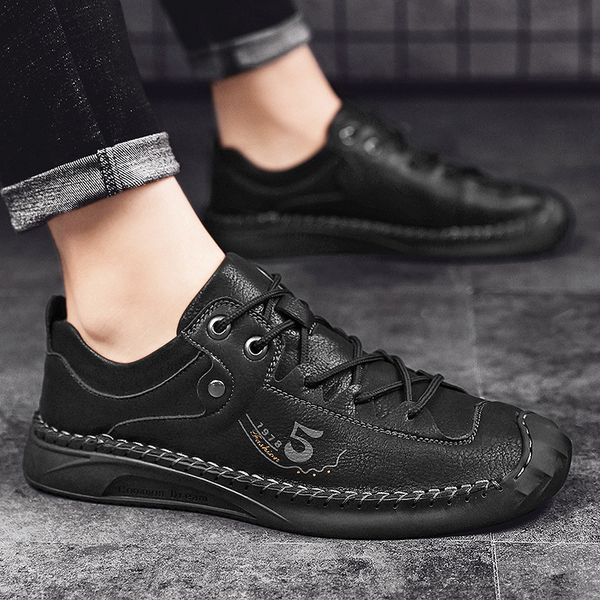 

spring large leather men's fashion martin boots outdoor casual sho, Black