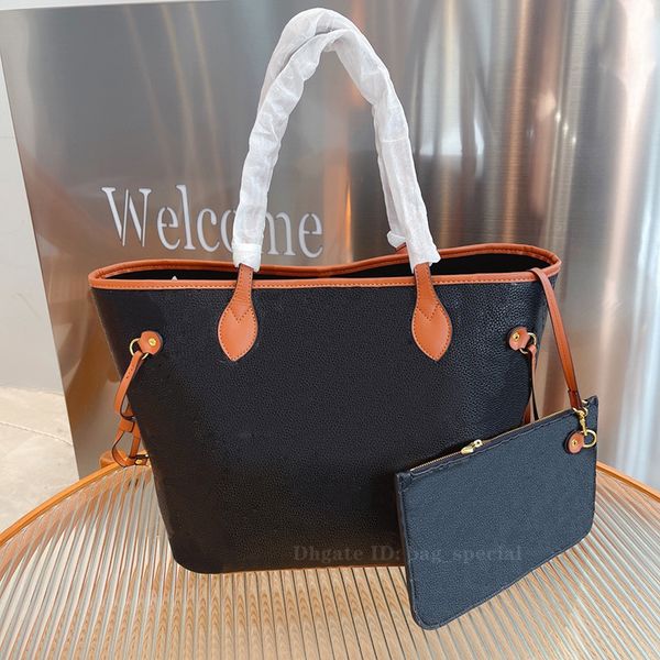 Yeni kadın tasarımcı çanta moda bayan tote çantaları yıldız çiçek kabartmalı kadın çantası lüks omuz çantası 2pcs set deri debriyaj cüzdanı