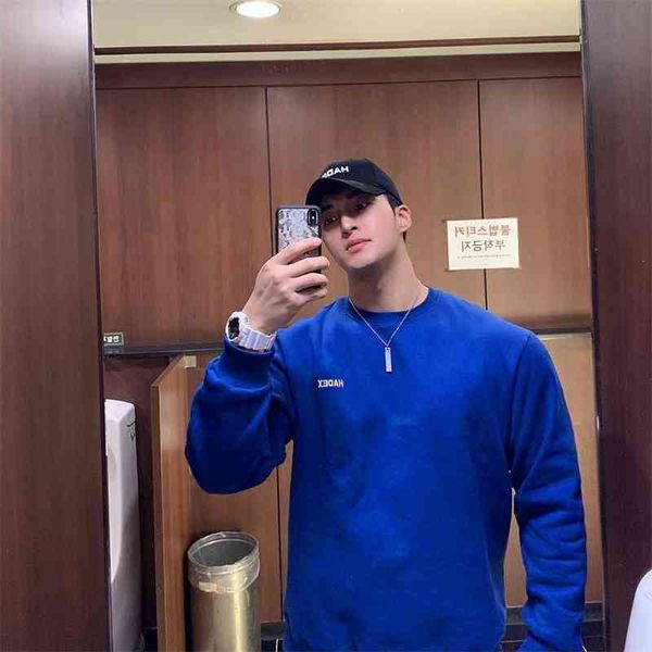 

winter fitness sweater men's running loose training pullover long sleeve t-shirt brother round neck basketball clothes fashion, Black