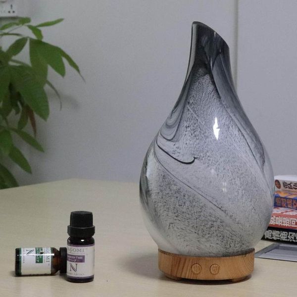 

fragrance lamps 100ml ultrasonic humidifier wood grain essential oil diffuser vase shape for office home machine