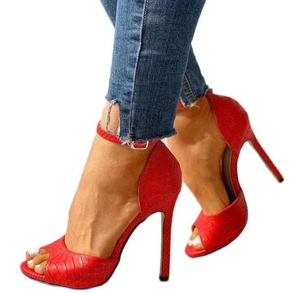 

sandals vmti 2021 summer style european and american stiletto women sandal fish mouth buckle solid color outer high heel, Black