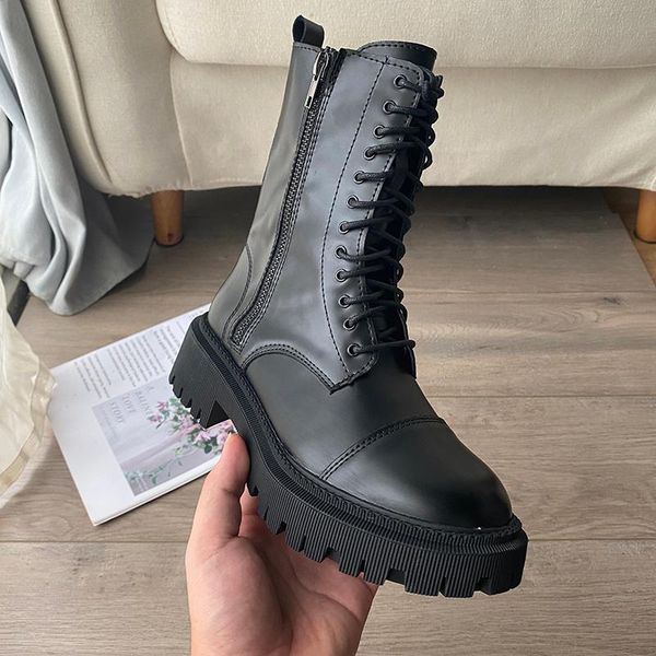 

boots early autumn 2021 harajuku versatile thick bottomed women's british style black handsome locomotive short shoes
