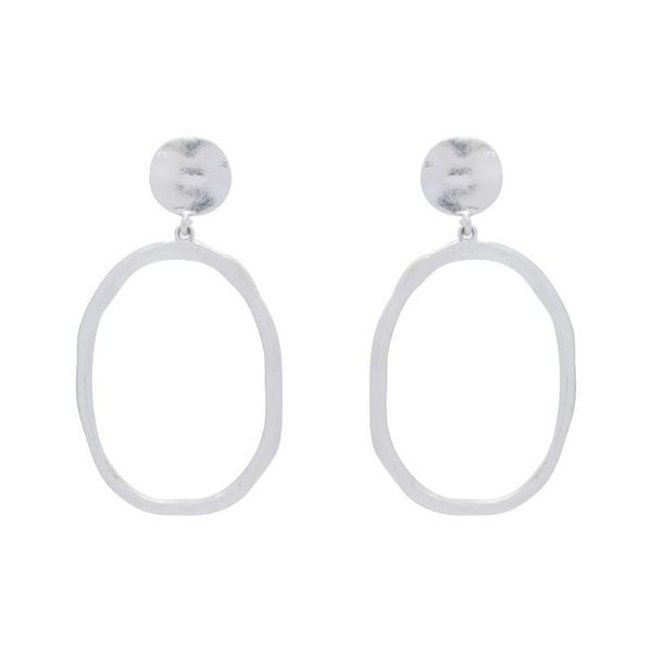 

badu vintage metal big hoop earrings oval gold dangle drop earrigns for women studs fashion jewelry wholesale & chandelier, Silver