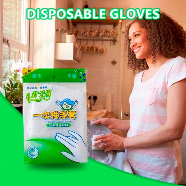

disposable gloves 100 pcs pe removable grade plastic thick one-off restaurant bbq
