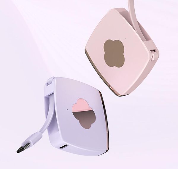 

new usb portable 2000mah external power bank with type-c cable with keychain pc+abs material mini version multicolor creativity