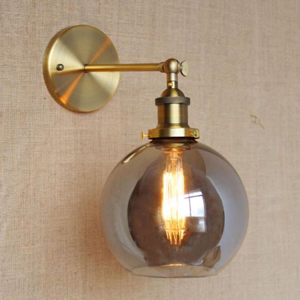 

wall lamp american vintage lamps glass ball retro loft sconces bedroom living room hallway light fixtures arandela de parede