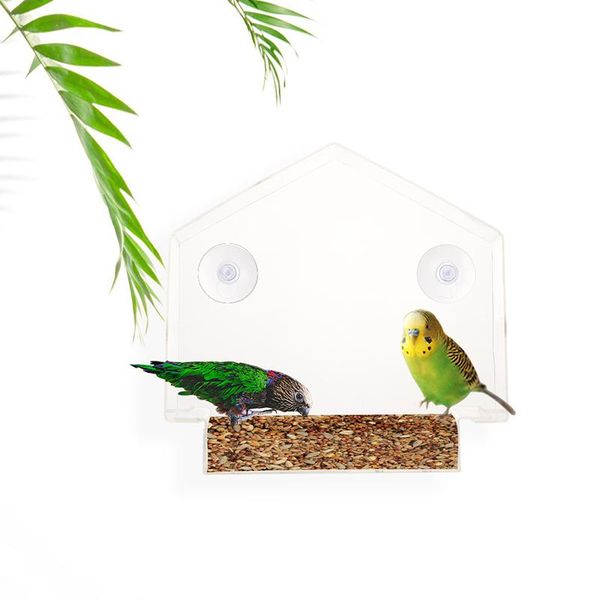 

bird cages window house feeder with sliding seed holder and 4 extra strong suction cups outside birdhouse shape scvd889