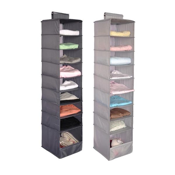 

storage boxes & bins multifunction collection foldable hanging 9 layer compartments sweater organizer,light grey closet organizer