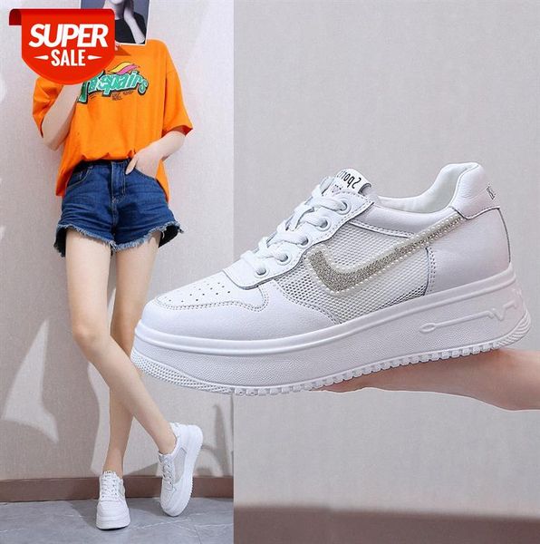 

women's platform shoes white shoes, mesh and breathable casual #aa9j