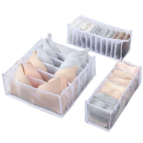 

3 pieces of underwear bra storage box 5 color drawer closet scarf socks