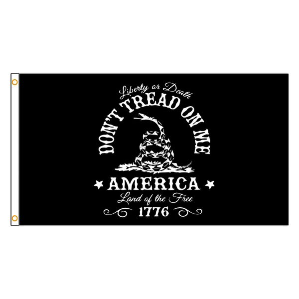 JOHNIN 3x5Fts Libery Or Death Gadsdeb Flag Don't Tread On Me 1776 Banner Diretto all'ingrosso della fabbrica 90x150cm