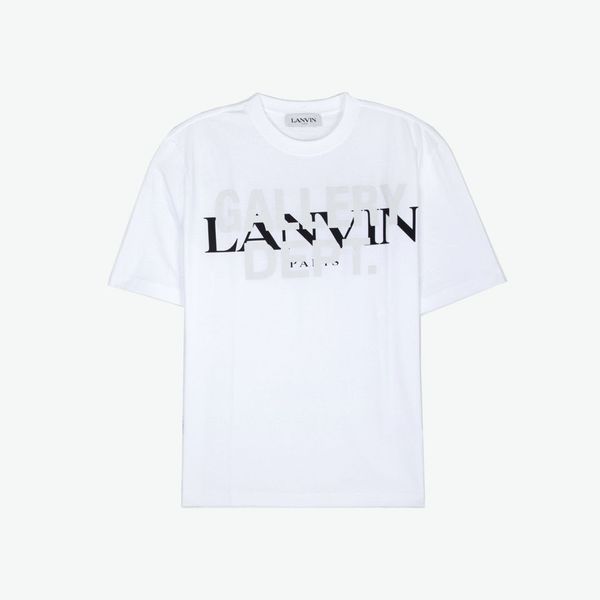 

men and womens t-shirts lanvin cotton print loose short-sleeved round neck short-sleeved, White;black