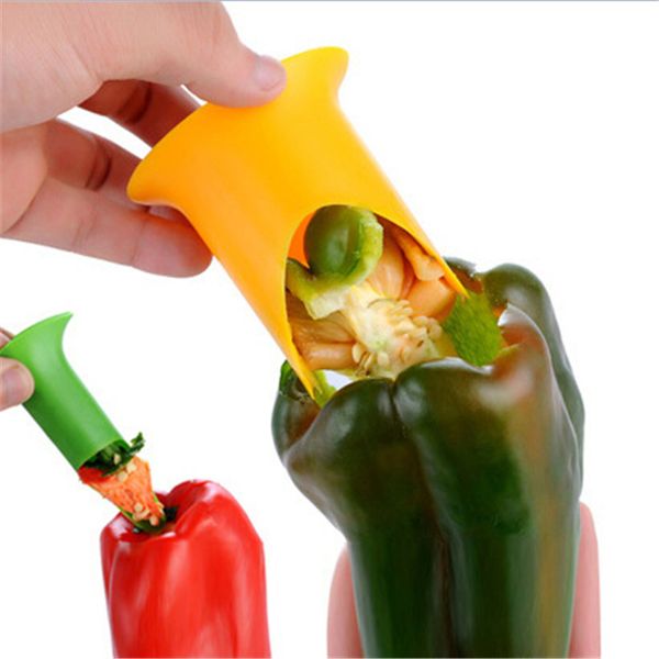 Pepper Corer Chili Seed Remover Device Chilli Cutter Corer Slicer Fruit Peeler Utensili da cucina 2PCS 1 Lotto Colori casuali 561 V2