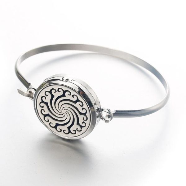 

charm bracelets stainless steel kaleidoscope pattern aroma spread bangles perfume essential oil diffuser lockets magnetic, Golden;silver