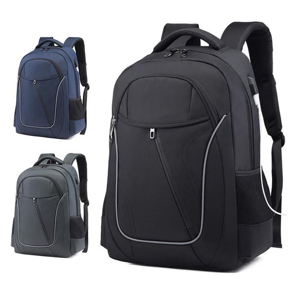 

backpack simple causal laplarge capacity computer bag waterproof travel business daypack with headphone hole usb charge port