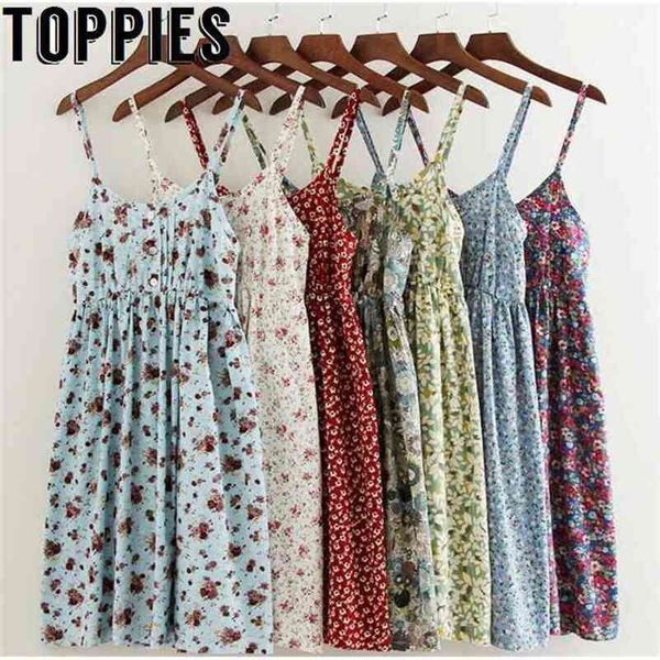 

ie summer floral printed beach dress a-line cotton backless mini es camisole 210623, Black;gray