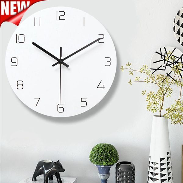 

wall clock nordic style fashion simple silent clocks for home decor pure white type quartz modern design timer