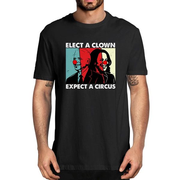 

men's t-shirts 100% cotton elect a clown expect circus funny anti joe biden novelty t-shirt women casual streetwear harajuku tee, White;black