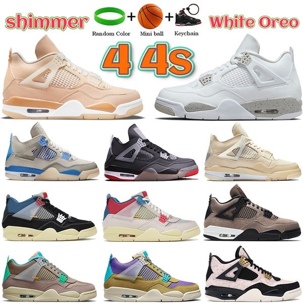 

shimmer men 4 4s basketball shoes sp desert moss taupe haze guava ice noir white oreo silt red splatter mens sports trainers